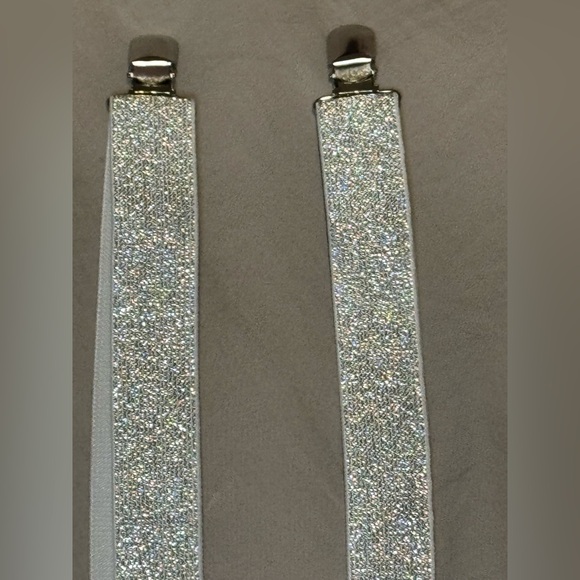 Fun & Funky Glitter and Checkered Betsy Johnson Suspenders Sold as a Set - Picture 5 of 8